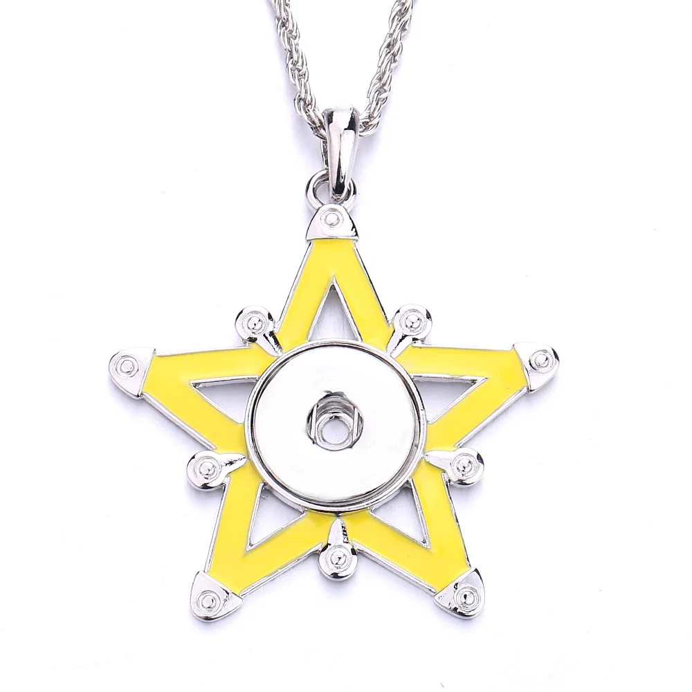 10pcs Metal Star Snap Button Necklaces Fit 18mm Snap Buttons Jewelry for Women