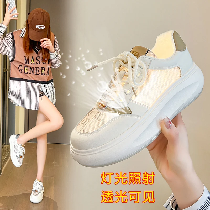 2023 Fashion New Casual Sports Shoes Women's Shoes Graphic Canvas Shoes Mesh Breathable Casual Flat Shoes Lace Up Running Shoes