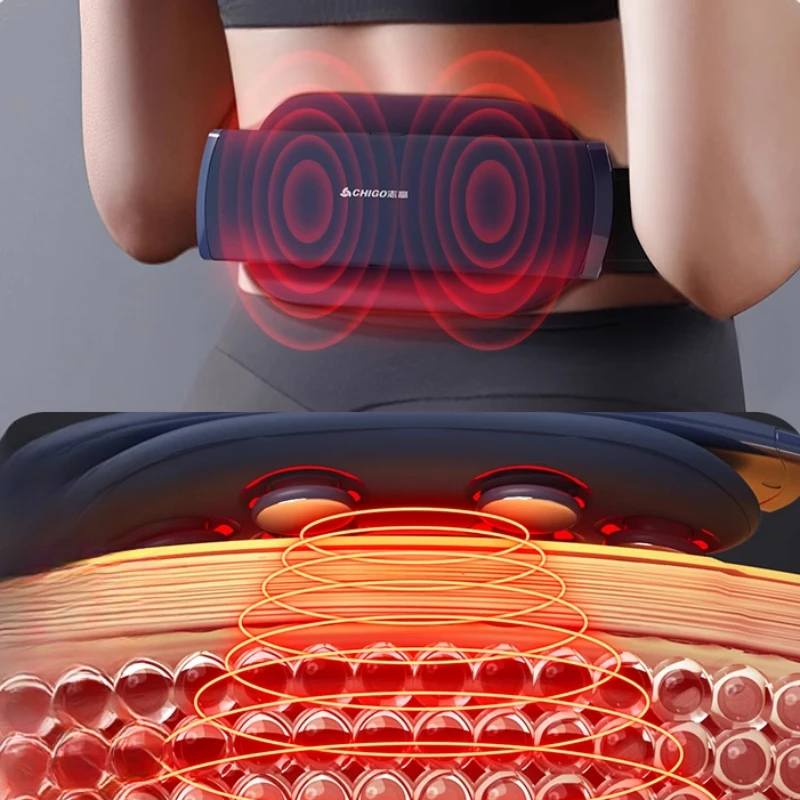 Waist simulation human manipulation massage instrument, belt vibration hot massage device, low-frequency pulse waist
