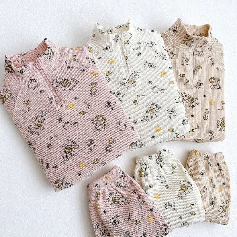 Spring Infant Baby Cartoon Clothing Sets Toddler Boys Girls Long Sleeve Sweatshirt + Pants 2pcs Suit Kids Cute Tracksuit Clothes