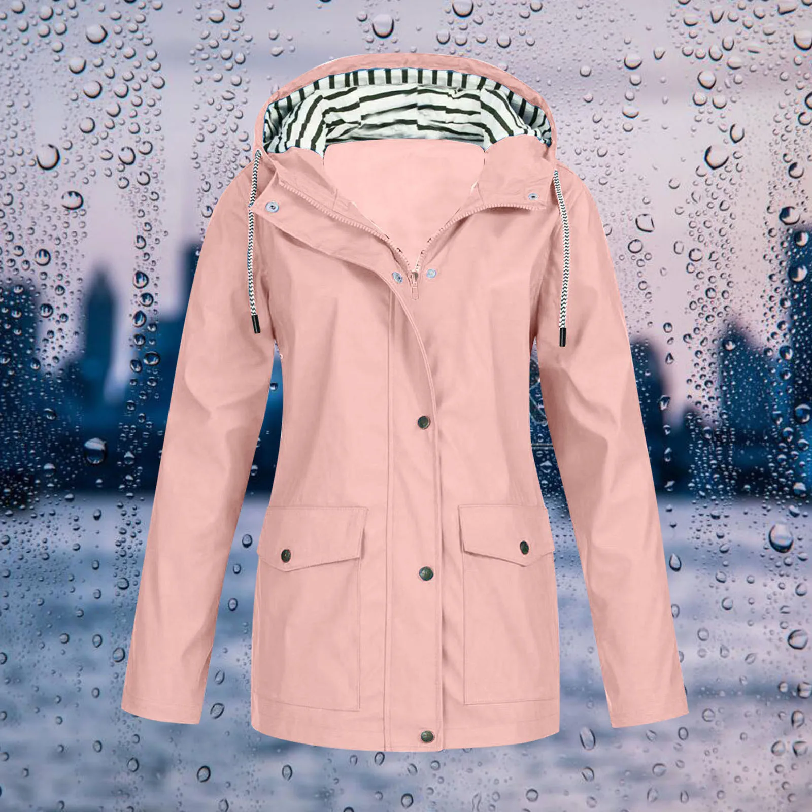 Spring Autumn Trench Coat For Women 2024 Casual Long Sleeve Hooded Medium Long Female Overcoat Plus Size Windbreaker Black Coats