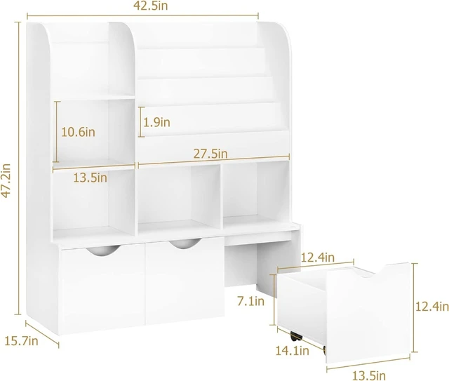  FOTOSOK Toy Storage Organizer with 3 Movable Drawers