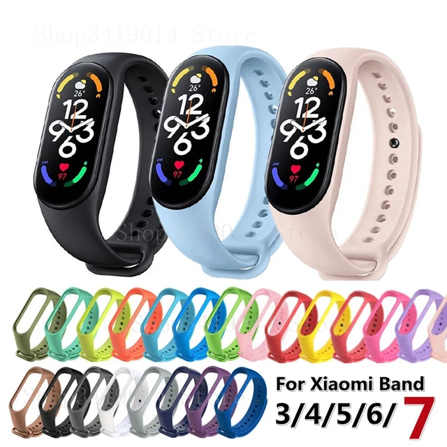 Comprar Correa de muñeca suave de TPU para Xiaomi Mi Band 7 6 5 4 3 pulsera  transparente colorida para Mi Band 7/6/5/4/3