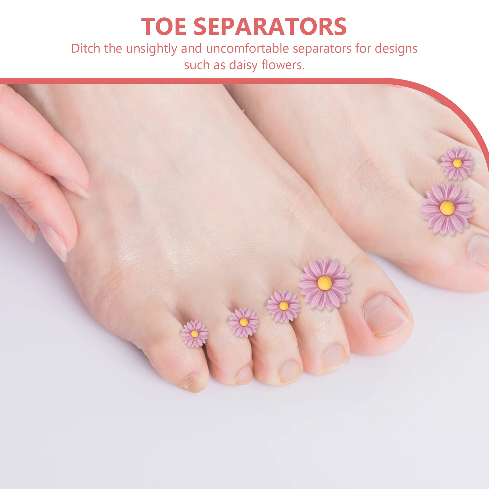 Finger Splitter Toe Organ of Foot Nail Gel Silicone Spacers Daisy Flower Separators