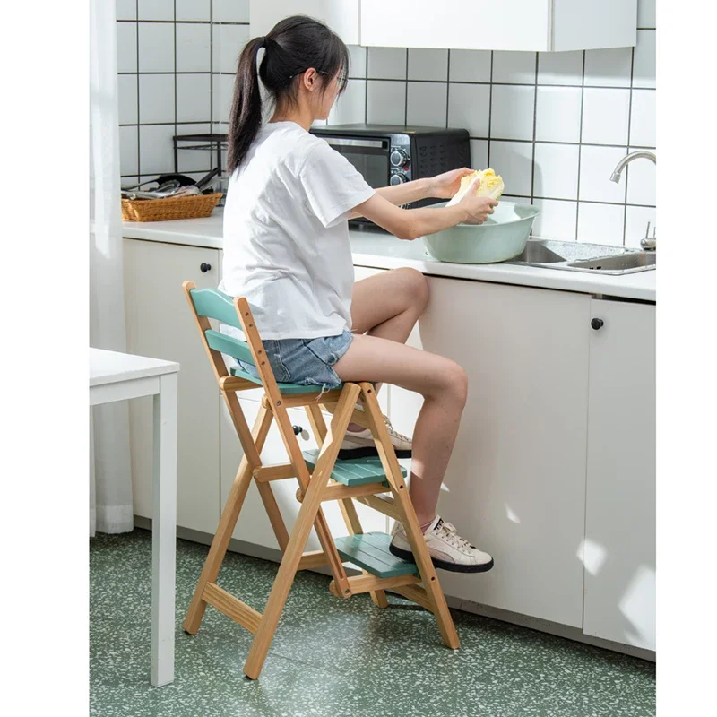 Discounted-Ladder-Stool-3Step-Modern-High-Chair-Kitchen-Solid-Wood ...