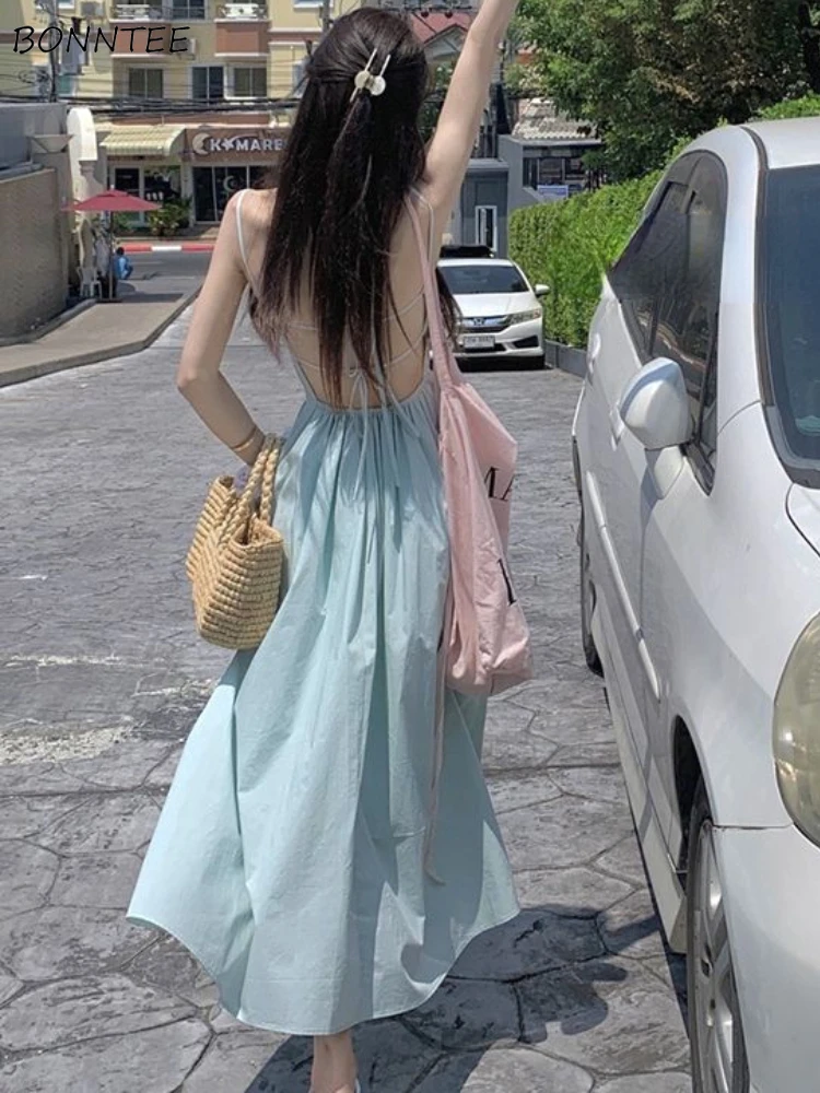 미디원피스 2022년 가을 여성용 섹시한 블랙 바디콘 니트 드레스 - 슬림한 랩 스타일의 쇼트 드레스 8 여성용 섹시한 백리스 드레스, 매력적인 크리에이티브 스트리트웨어, 홀리데이 A 라인 얼짱, 심플하고 우아한 솔리드 트렌디 스파게티 스트랩