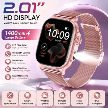 Nuovo Smartwatch da Donna 2026 con Batteria Grande da 1400mAh, Schermo HD da 2.1", Modalità Sport GPS, Impermeabile IP68, Monitoraggio Frequenza Cardiaca