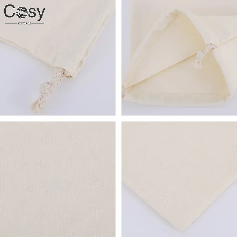 Eco-Friendly Cotton Blend Drawstring Gift Bags for Candy Storage and Home Organization