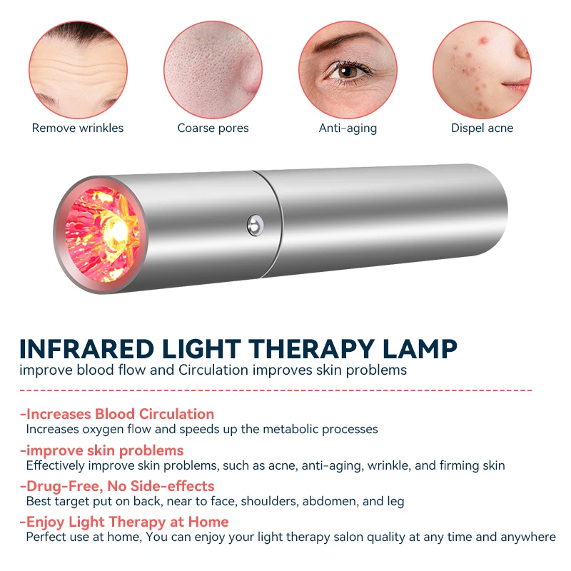 Red Light LED Infrared Treatment Facial Skin Care EMS Laser Pointer Laser Face Hand Body Care Four Light Sources red light therapy wand red light therapy panel facial machine infrared therapy lamp
