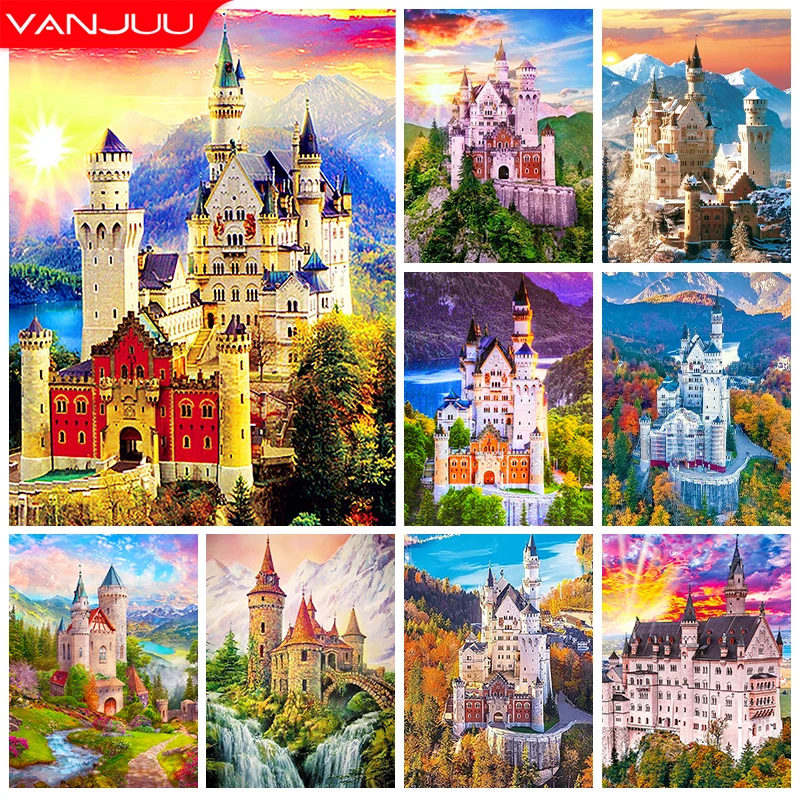 

Dream Castle DIY 5D Diamond Painting Kit Fairytale Cross Stitch Diamond Embroidery Painting Full Diamond Mosaic Home Decor Gift