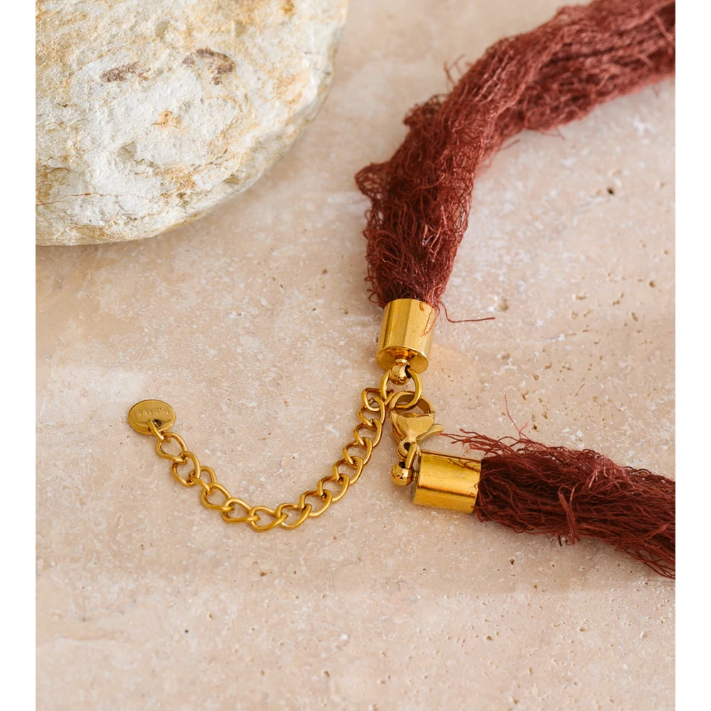 Yhpup Handmade Necklace 18K Golden Plated Stainless Steel