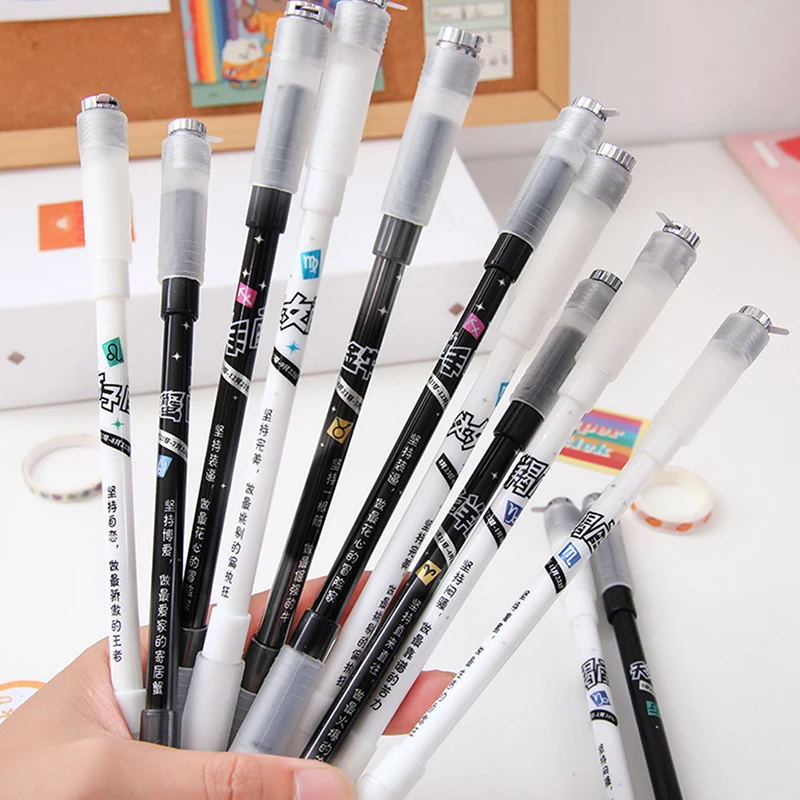 12 Constellations Rotating Led Flash Gel Pen Gaming Spinning Pen Creative Lighting Student Stationery Test Signature multifunction pen