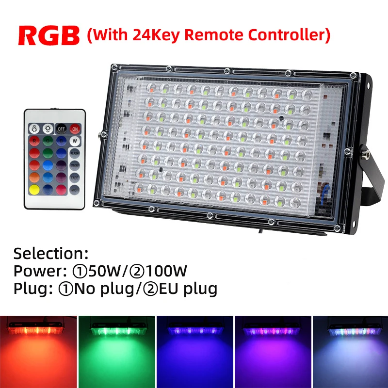 ตัวเลือกสินค้า ไฟสปอร์ตไลท์ LED ส่องสว่างกลางแจ้ง 50-100W กันน้ำ IP65