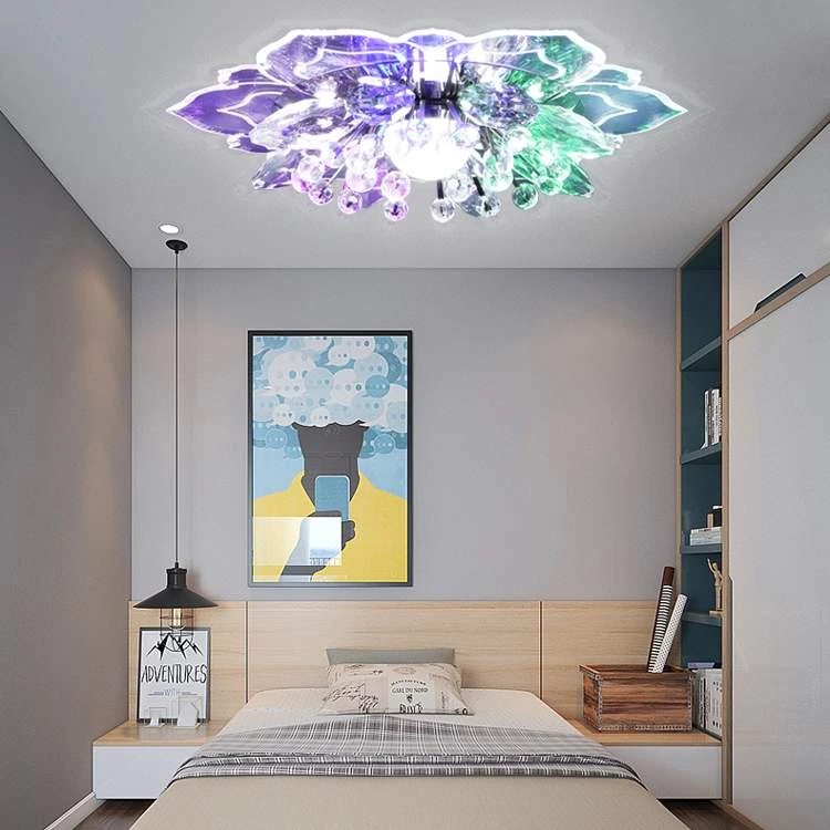 bedroom ceiling lights Modern Crystal Chandelier Surface Mount Creative Ceiling Light For Living Room Lights Restaurant Bedroom Lighting Fixtures pendant ceiling lights