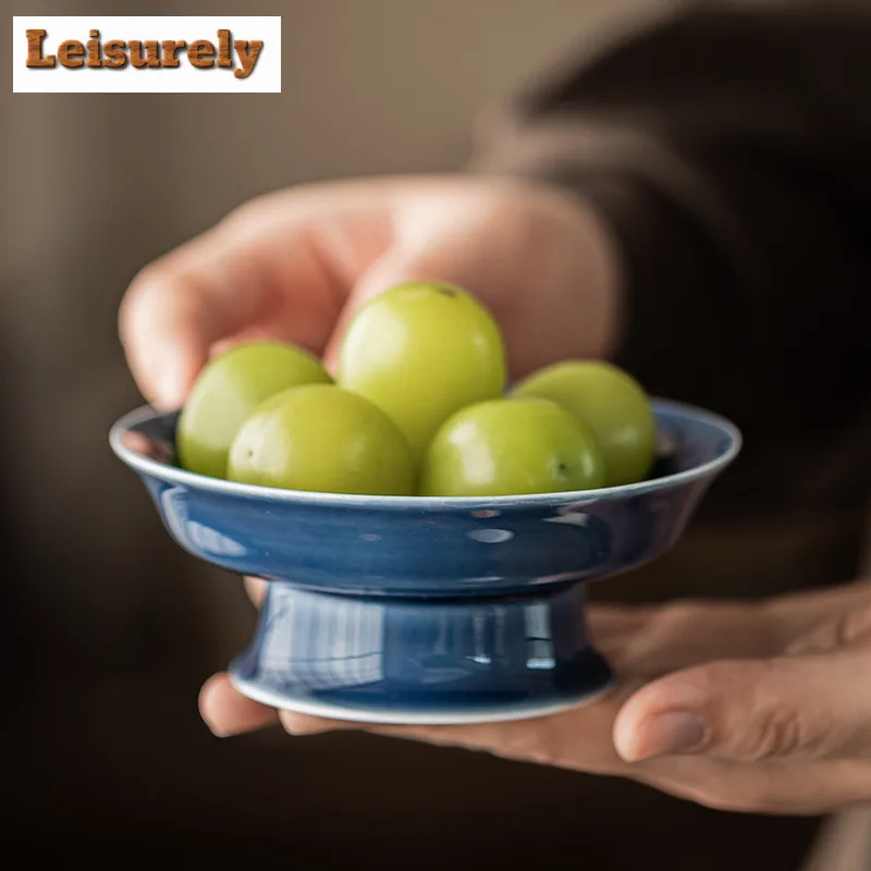 Ji-hong High Foot Fruit Dishes Creative Pastry Plate Refreshment Fruit Plate Household Hospitality Dishes Accessories Craft