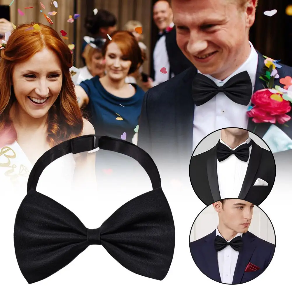 1/2 Stück Vorgebundene Fliege für Herren, Satin, formell, verstellbar, für Hochzeit, Party, Smoking, verstellbare Fliegen – Detail 11