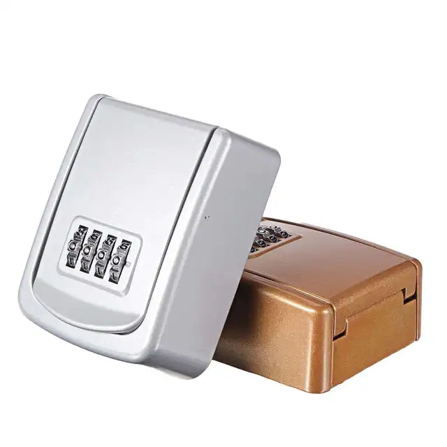 Key Lock Box Wall Mounted Zinc Alloy Key Safe Box Weatherproof 4 Digit Combination Key Storage Security Lock Box Indoor Outdoor 3
