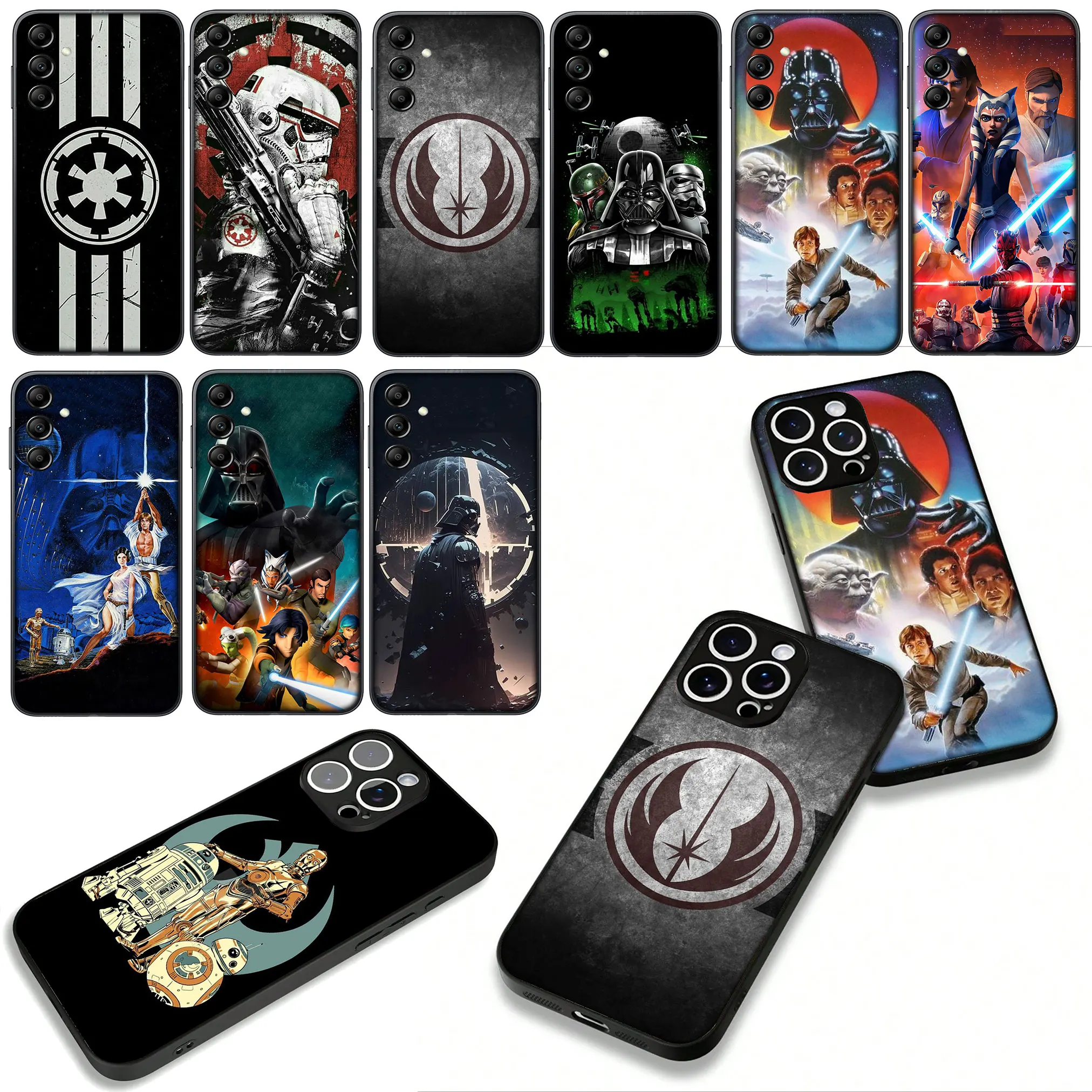 Intergalactic Stars and Mandalorian Yoda TV Series-Inspired Phone Case
