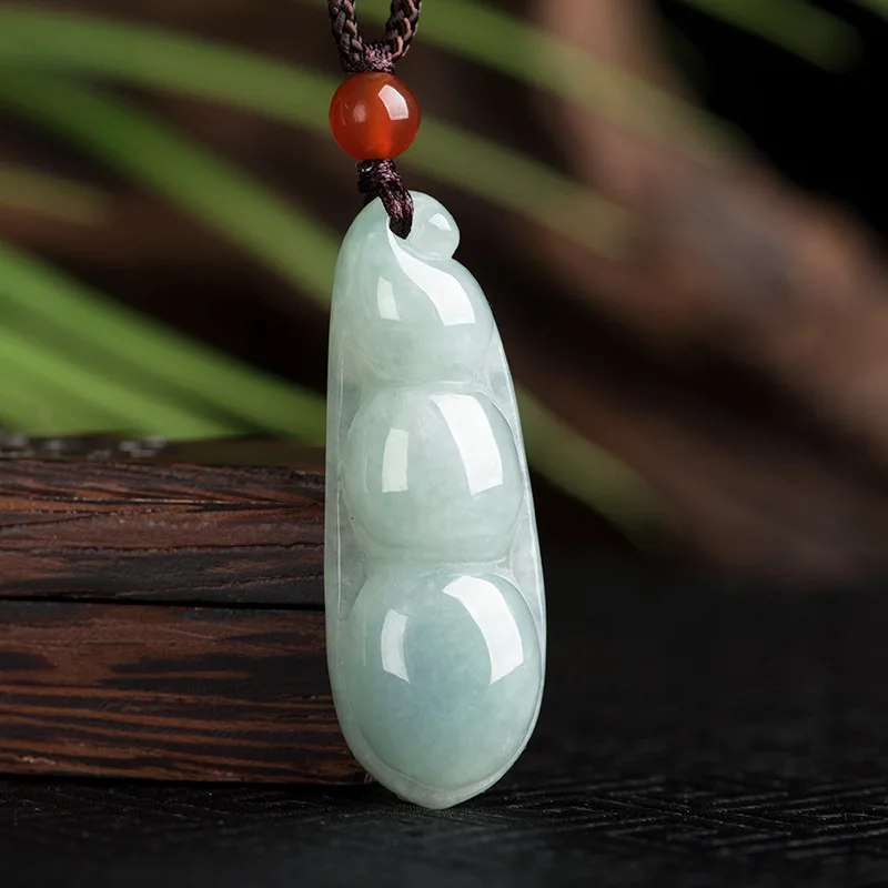 

Natural Myanmar A Jade Fu Dou Si Ji Dou Ice Jadeite Seed Pendant Flower Piece Women's Gifts Charms jewelry Drop Shipping