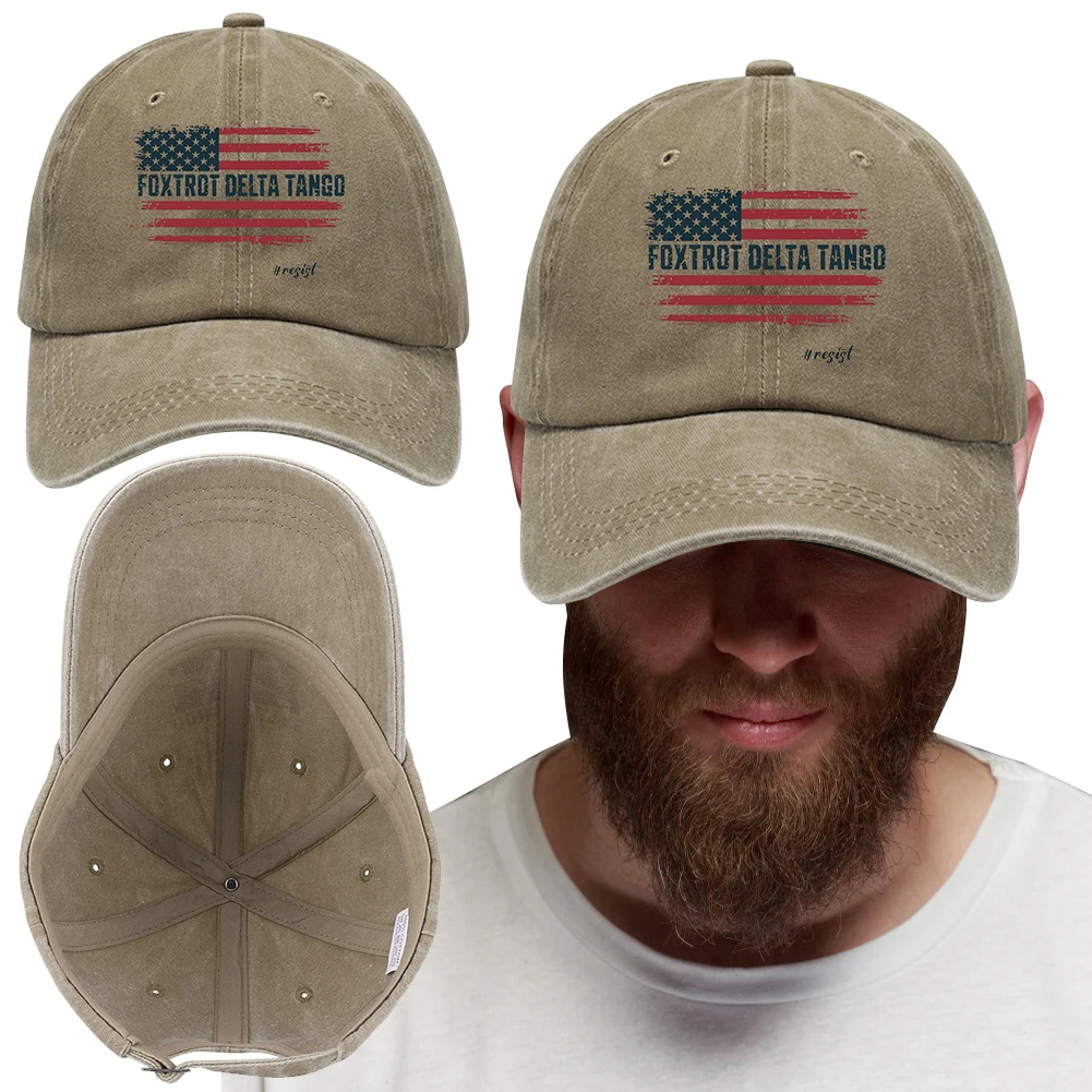 US Flag Baseball Hat Breathable Adjustable Dad Hat Comfortable Washed Cotton Trucker Foxtrot Delta Tango for Men Women