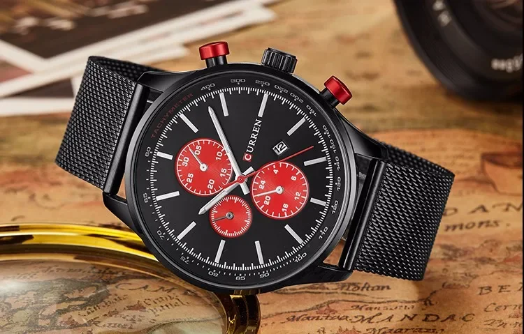Luxury Brand CURREN 8227 Men's Watch Steel Band Quartz Men's Watch Waterproof Calendar Watch 4