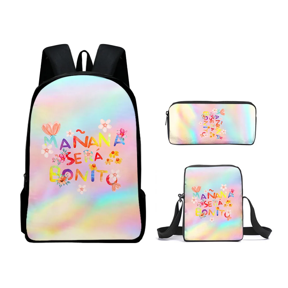 3pcs/Set Manana Sera BonitoI Backpack 3D Print Primaryl Middle School Students Bookbag Travel Laptop Bag Shoulder Bag Pen Case