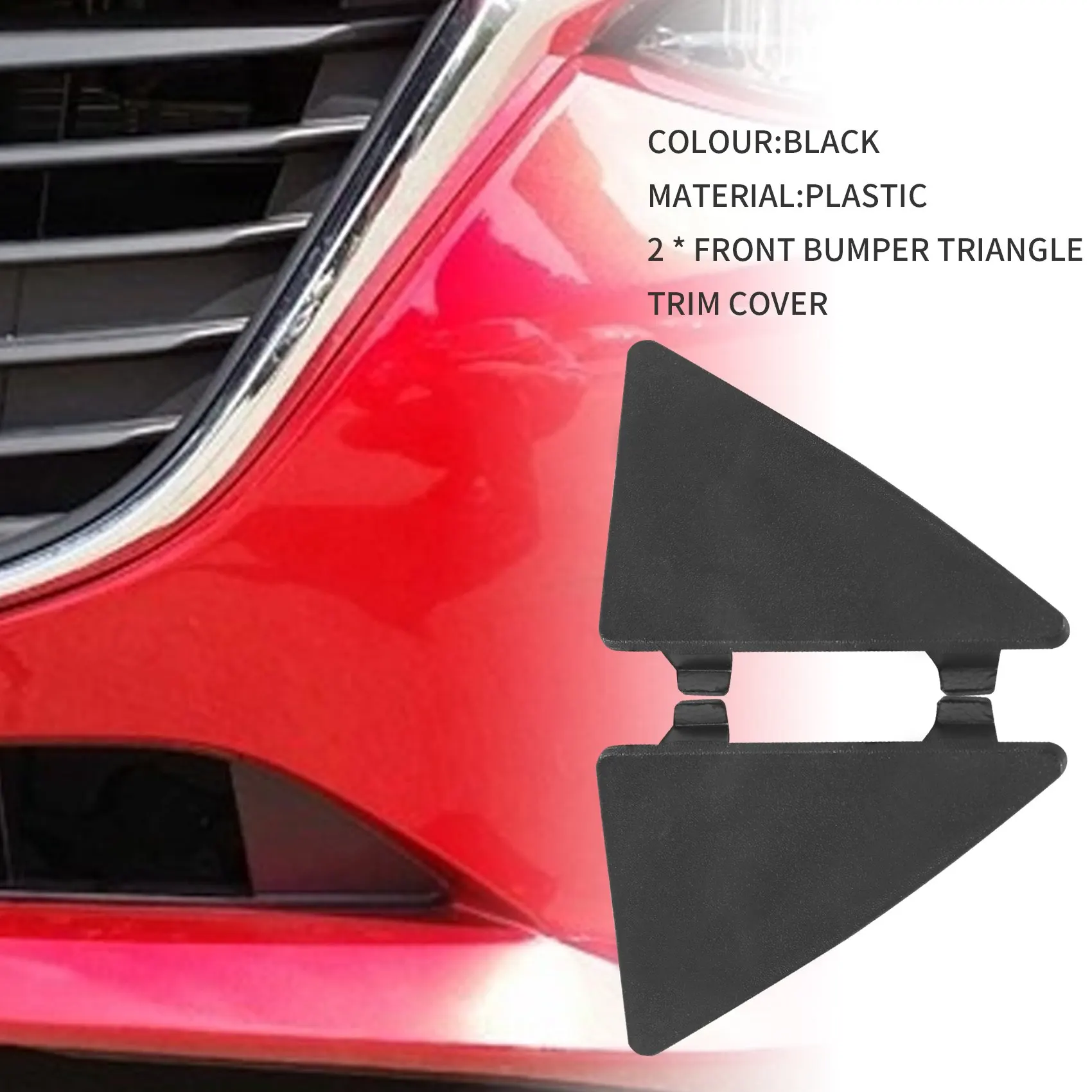 Car Lock Cap Cover Car Front Bumper Triangle Trim Cover Cap for Mazda 3 Axela 2014- BHN1-50-101 BHN1-50-102