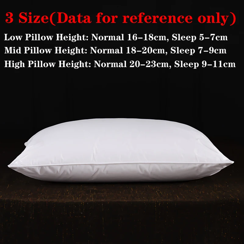 2Pcs 93% Goose Feather Down Pillows Neck Pillows for Sleeping 1 Pair Bed Pillow Inserts 100% Cotton Shell Standard Queen King 5