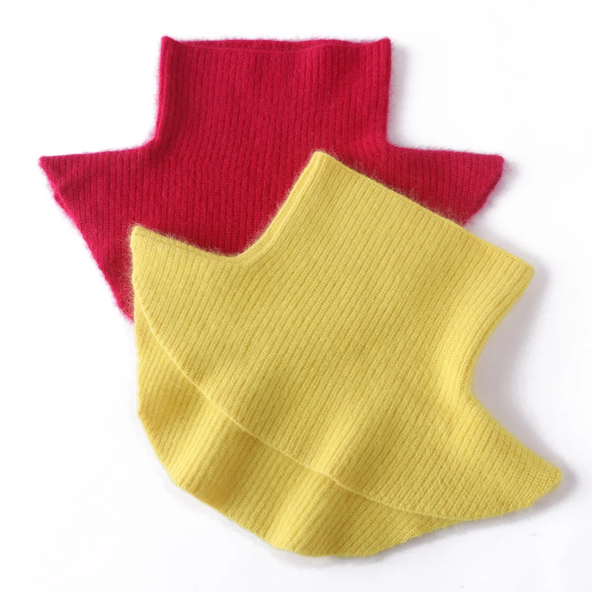 Wool scarf Women Cashmere Blend Wool Turtleneck Neck Warmer Collar Small Wraps Thick Ribs Knitted Accessories Cape Cowl