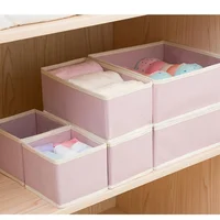 Drawer Organizer 6Pcs/Set Bedroom Closet Storage Boxes,Fabric Foldable Closet Storage Basket Bin for Clothes,Underwear,Bra,Socks 2