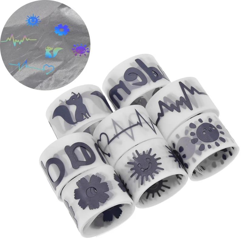 100x3cm Laser Reflective Sticker Tapes Heat-transfer Hot Stamping Foil Vinyl Film For DIY Iron On Fabric Garment