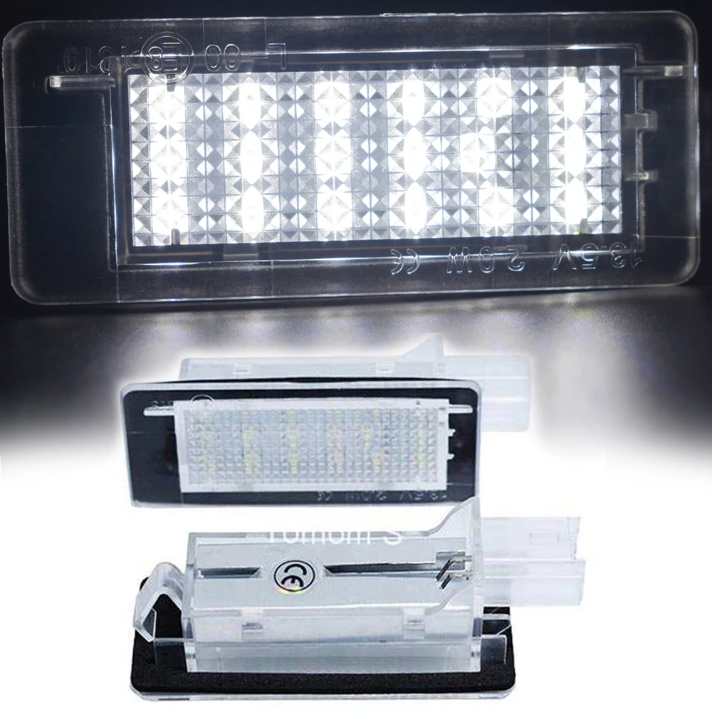 2x Free Error LED Rear Number Plate Lamp For Renault Clio Espace