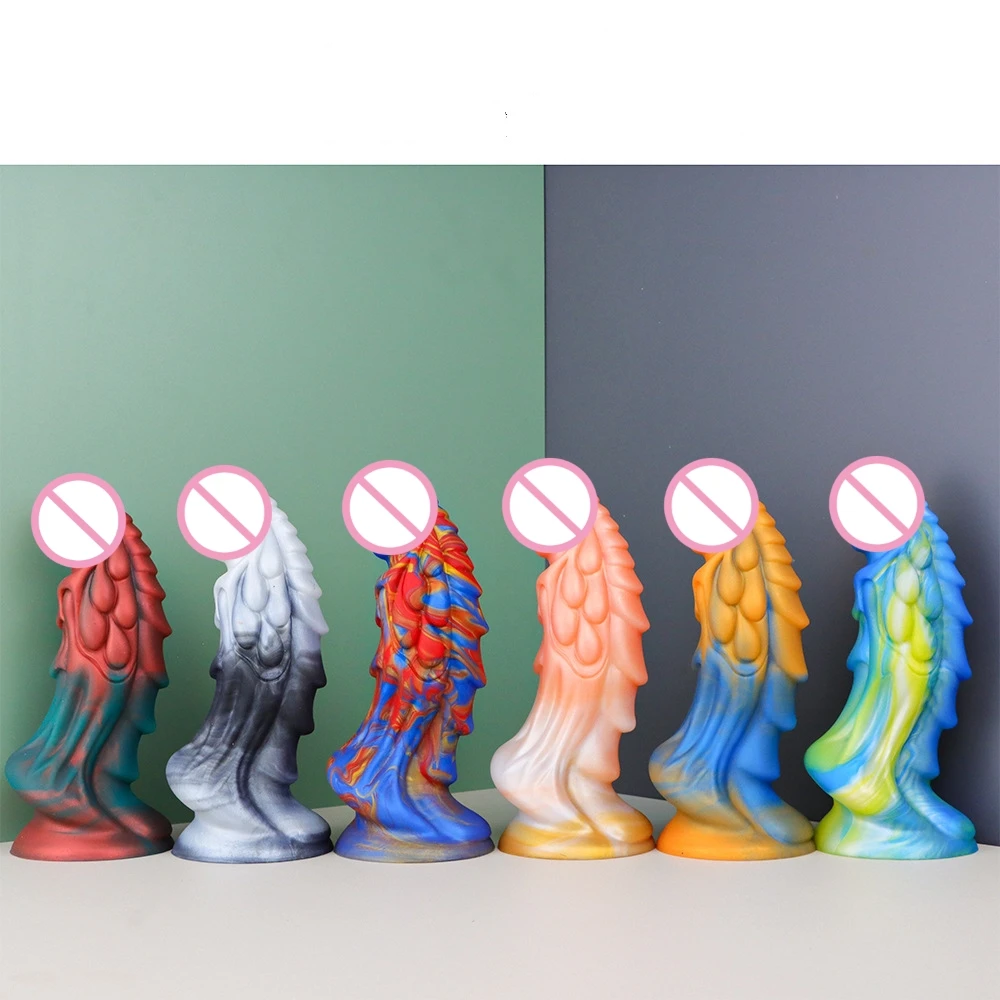 Mixed Color Liquid Silicone Replica Dildo Device Back Court Butt Plug