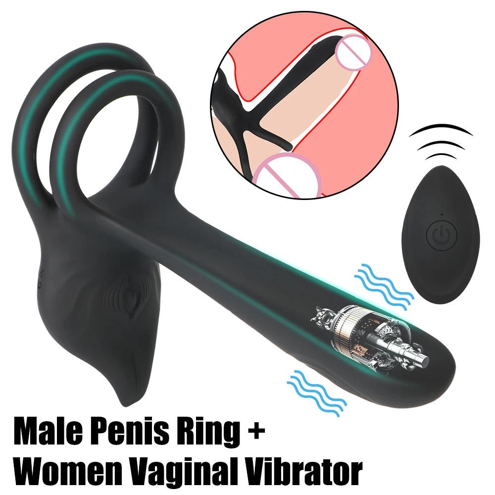 

With Vibrators Strap On Penis Ring For Men Cock Extender Enlargement Women Clitoris Vaginal Stimulator Anal Plug Sex Toys Couple