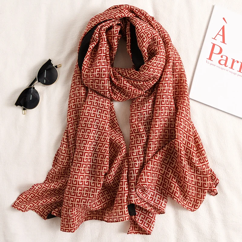 Fashion design 2024 women cotton long Scarf high quality Ladies Winter Warm Soft Shawls Wraps Unisex Scarves 3