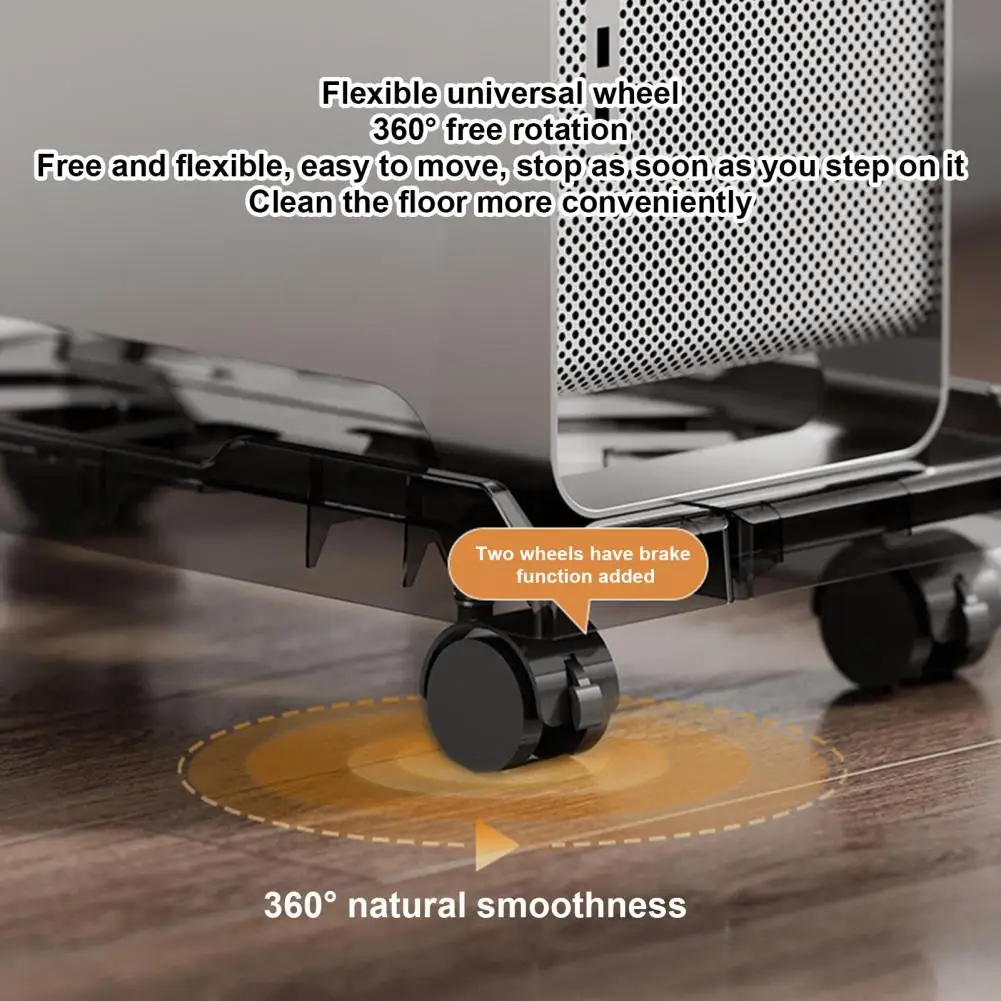 Adjustable Mobile CPU Stand Heavy-Duty PC Tower Stand With 4 Caster Wheels Ventilated Under Desk CPU Holder PC Floor Cart computer case stand