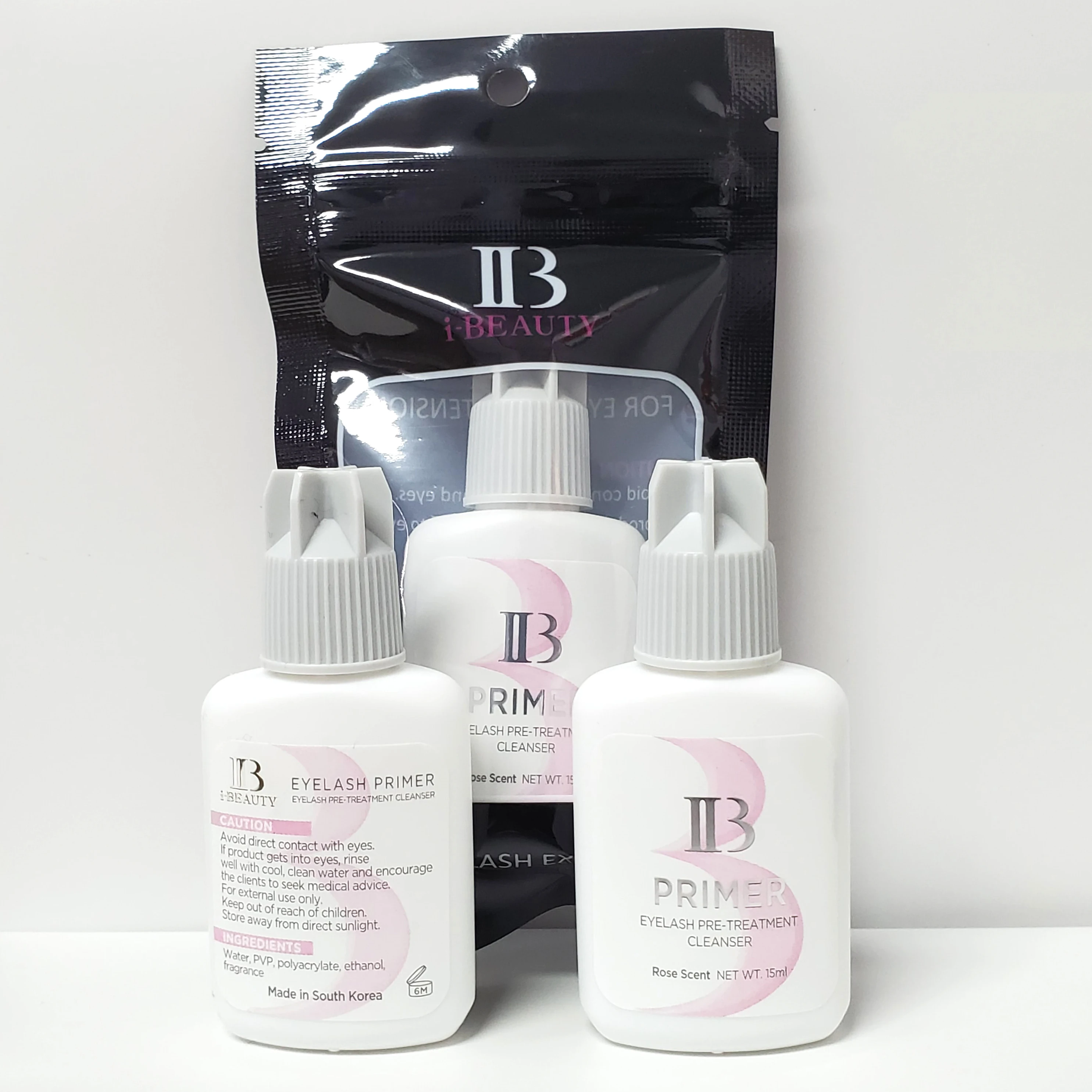 5/10bottles IB Primer For Eyelash Extensions Glue Application Rose Scent Glue Primer 15ml Fixing Agent Lashes Tools