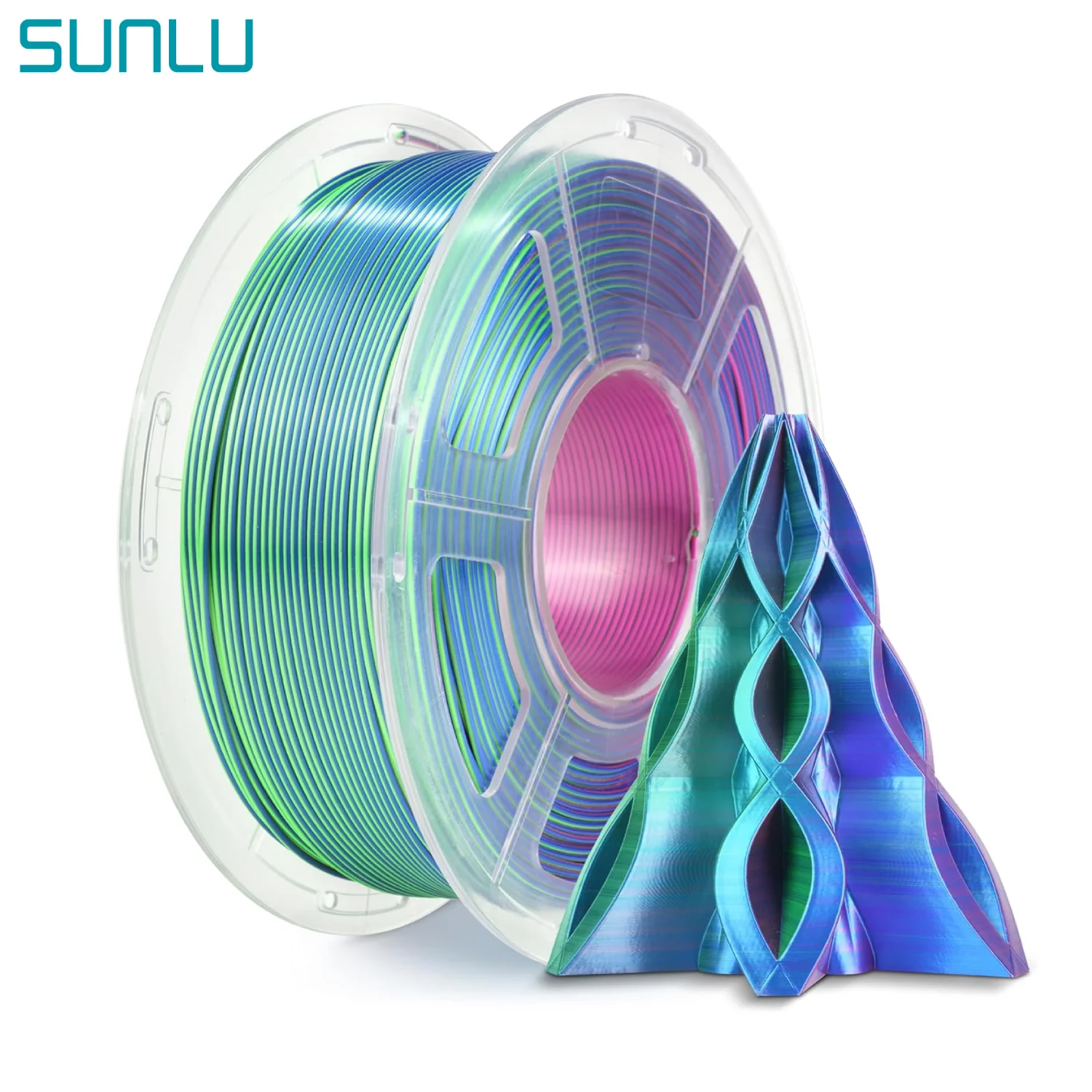 SUNLU Silk Pla Plus 3D Printer Filament 1.75mm ±0.02MM Pla+ Rabinbow Dual/Triple Colors Filaments 1kg/roll 3D Prting Materials