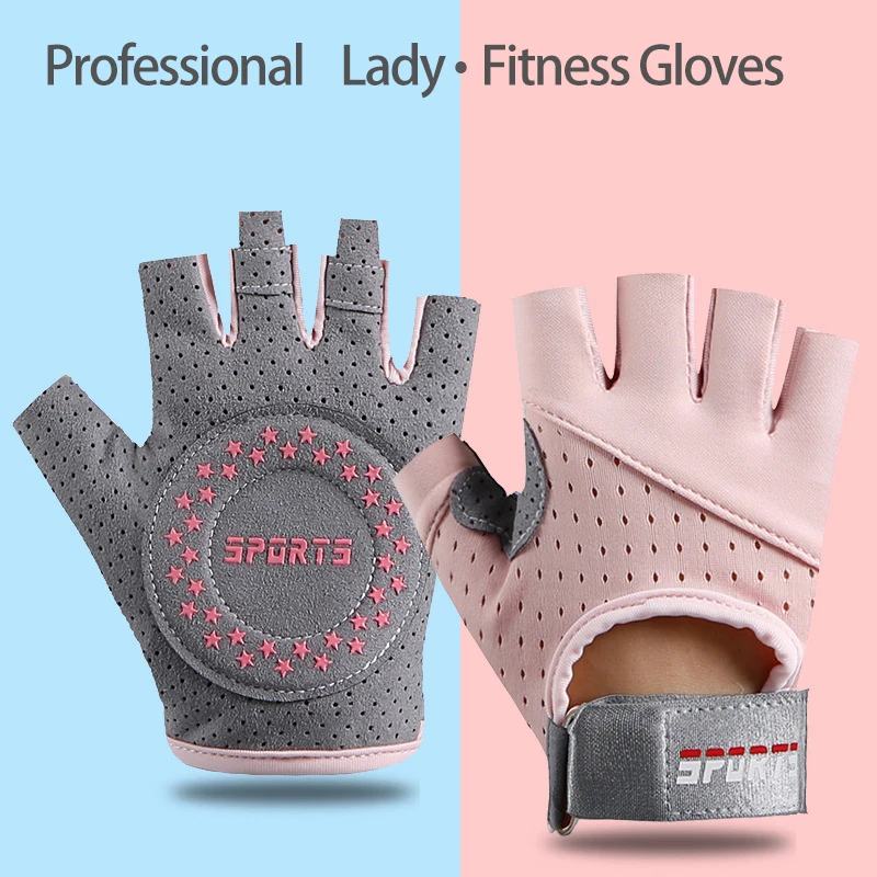 Fitness Gloves Female Yoga Sports Spinning Apparatus Lady Training Anti-Slip Breathable Thin Half Finger Barbell Cycling Gloves 1pair new half finger men s and women s cycling gloves liquid silicone shock absorbing breathable sports bike fitness gloves