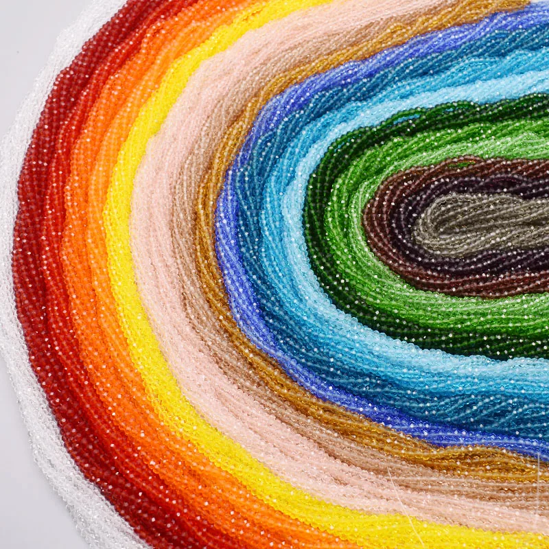 투명 레드 컬러 2 3 4 6mm 론델 크리스탈 비즈, 면 처리 된 크리스탈 유리 비즈 쥬얼리 제작 diy용 느슨한 스페이서 비즈 