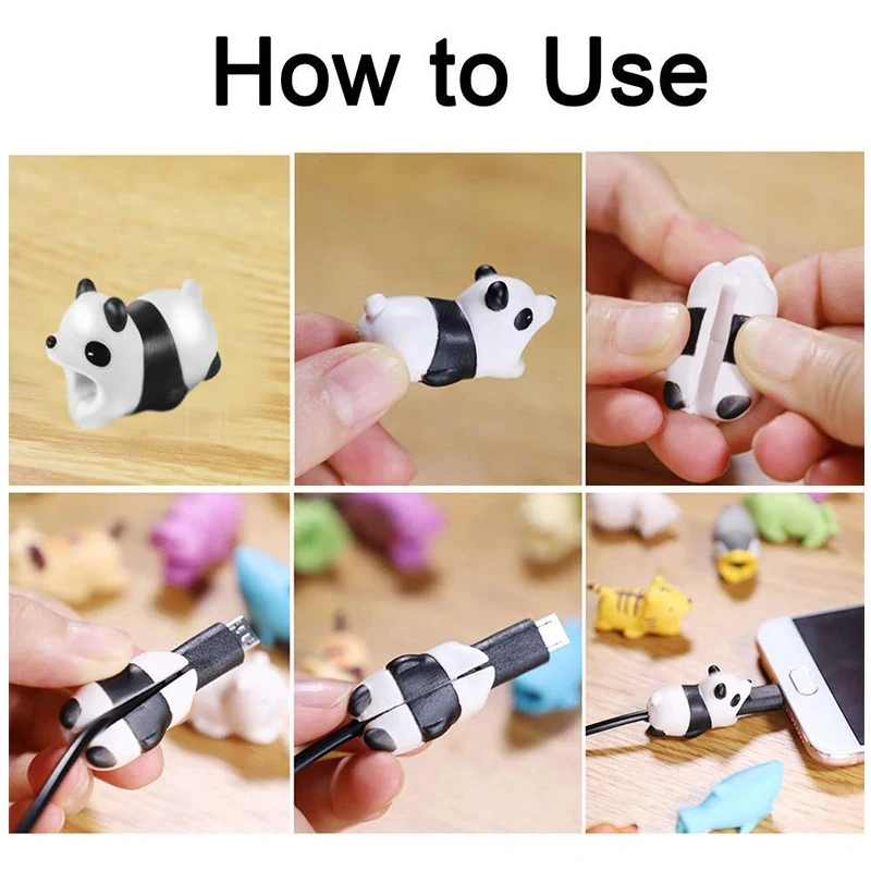 1 PCs Data Cable Protective Cover Cartoon Animal Creative Universal Data Cable Fixer Durable, Anti-breaking and Not Falling off 2