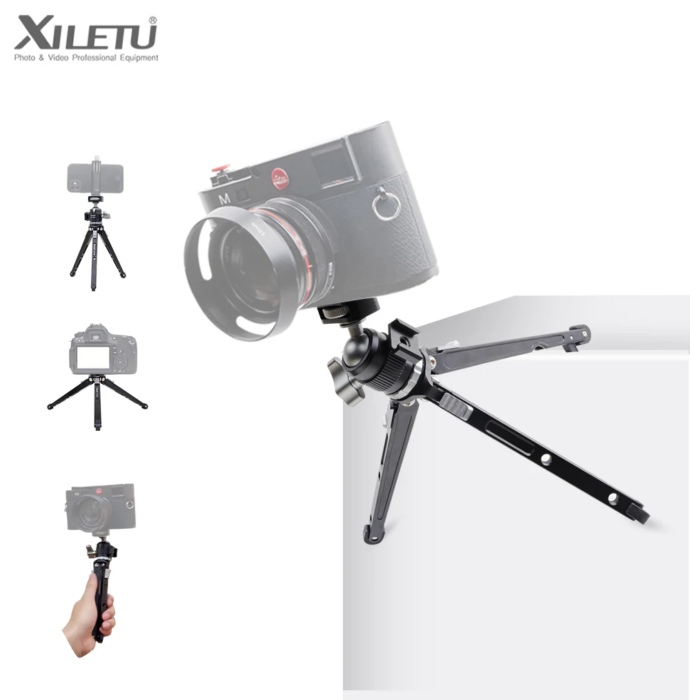 Vlogging Tripod Handheld Cold Shoe Head Micro Single Camera Phone Stand Video Blog Tripod Desktop Selfie XILETU phone tripod mini tripod camera tripod phone tripod mount photography tripod camera tripod mount extendable tripod metal tripod mini ball head tripod mount tripod screw mount adapter