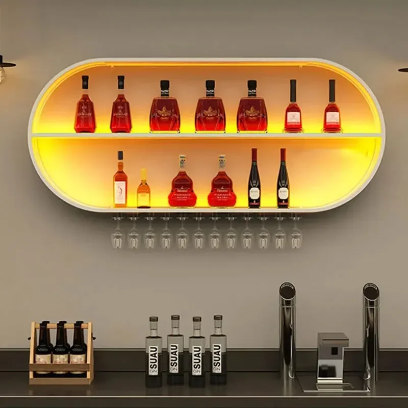 Storage Holder Wine Rack Minimalist Cabinet Display Wall Wine Rack Modern Shelf Fancy Botellero De Vino Home Bar Furniture