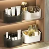 Organizer Desktop Storage Box Transparent Cotton Swab Container Makeup Brush Holder Bathroom Accessories Cosmetic Storage Box 2