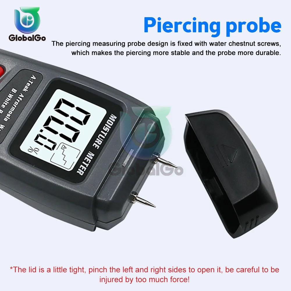 MT-10 Wood Moisture Meter Wood Humidity Tester LCD Displays Hygrometer Timber Damp Detector Resistance Measurement Tree Density wood moisture meter
