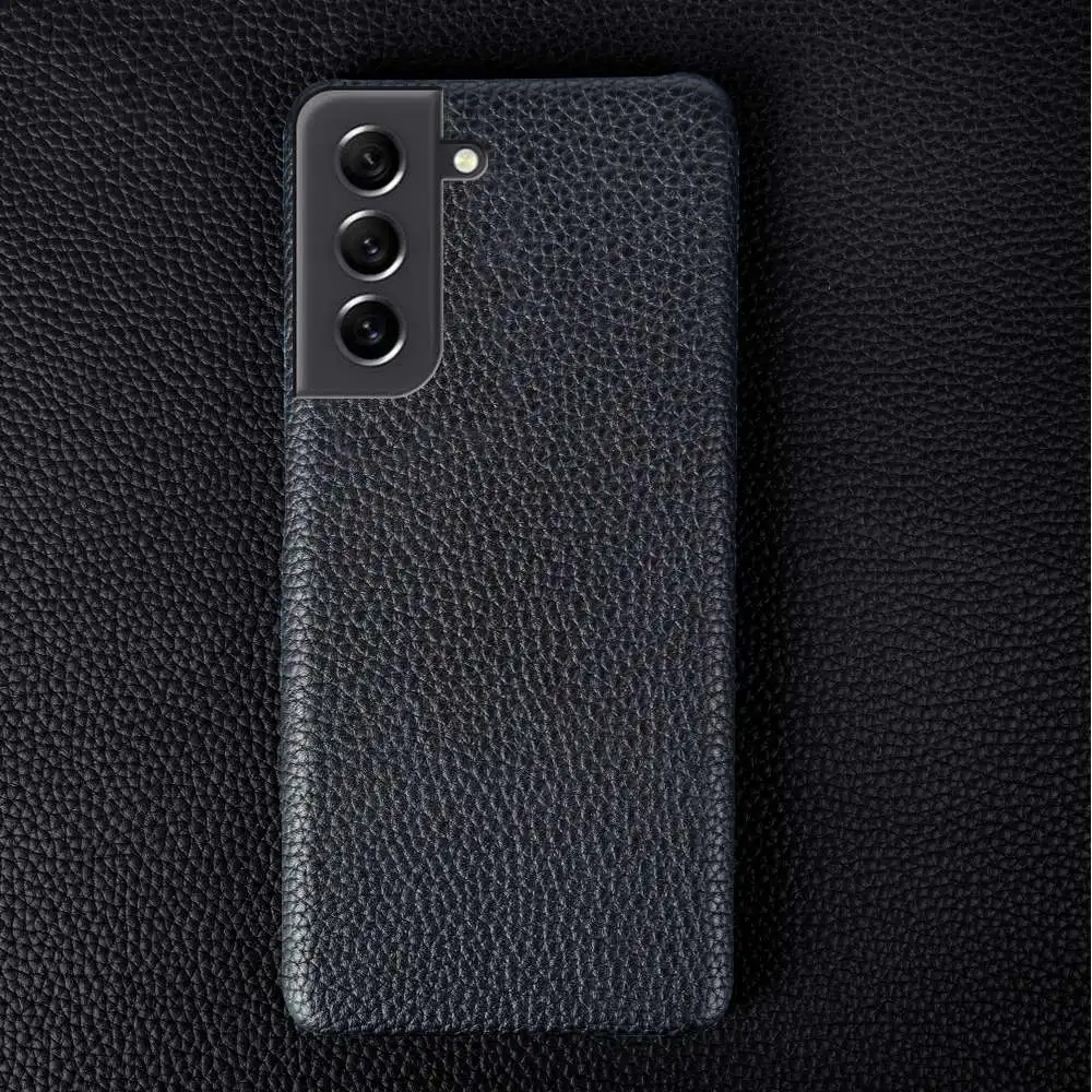 Litchi Pattern Genuine Leather Phone Cover