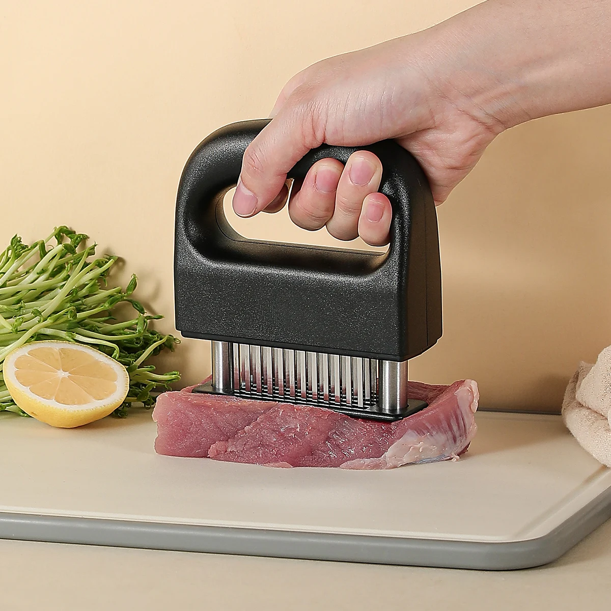 Stainless Steel Meat Tying Device, Household Meat Loosening Device, Floss Needle, Barbecue Steak, Tendon Cutting Artifact, Kitchen Artifact, Multi-Functional Beating Tool