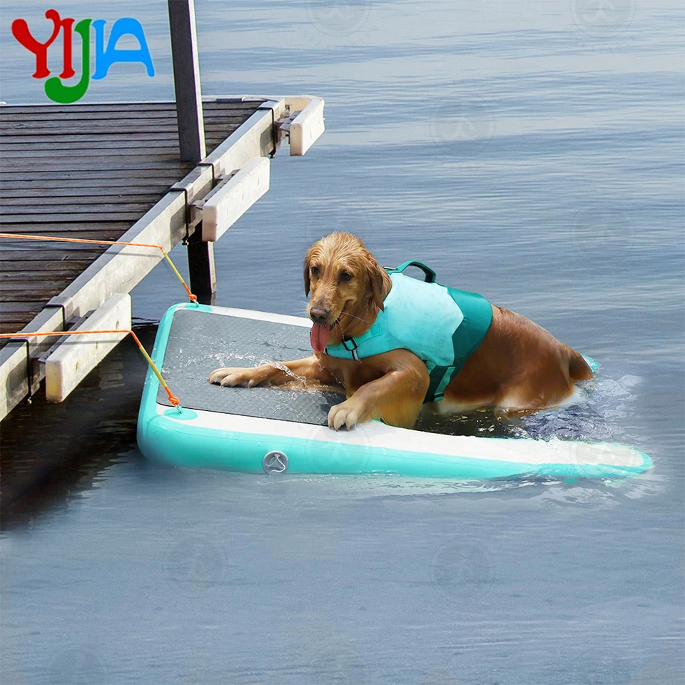 Xemuar イエロー 犬用プールフロート スロープ インフレータブルウォータープラットフォーム 折りたたみ式 子供用バスタブ 収納 滑り止めPVC インフレータブルドックプラットフォーム,犬の水スロープ,プール,プール,ドック,レイクプラットフォーム - AliExpress イエロー犬用プールフロート スロープ 安全インフレータブルドックウォータープラットフォーム 折りたたみ式 子供バスタブ 収納便利 耐