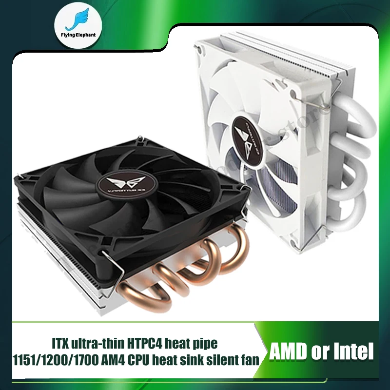 Metalfish Z39 Heat Pipe Cpu Radiador para Intel 115x Amd Am4 39 mm Altura Itx Mini Case Ventilador Pwm Comcontrole de Temperatura