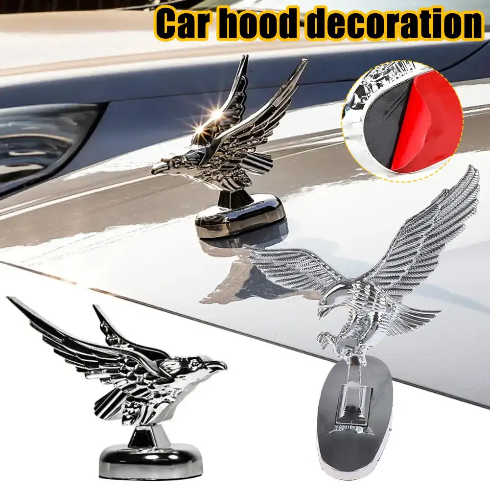 1PC Car Bonnet Front Hood Eagle Ornament Badge Auto Front Cover 3D Eagle  Emblem Car Decoration Modification Accessorie